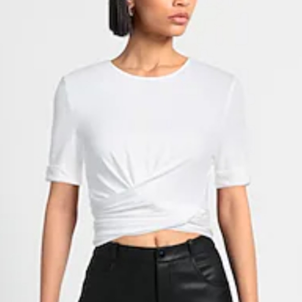 Balmain White Twist Crop Top